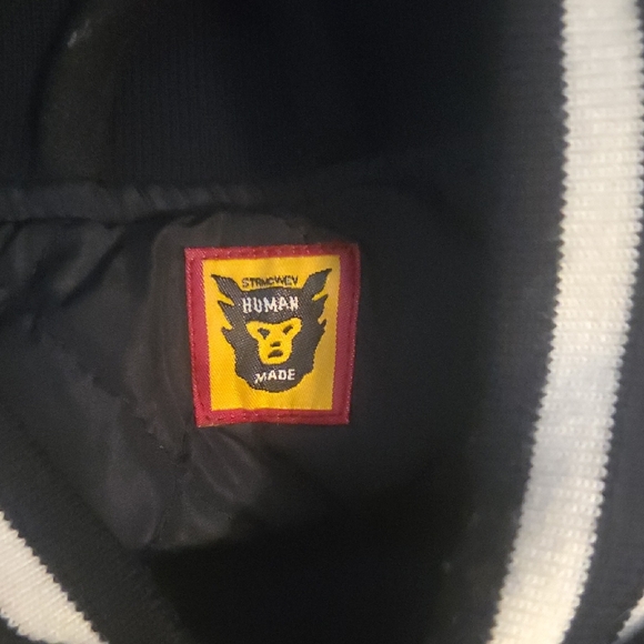 Human Made Men's Dry-Alls Wool Varsity Jacket – Navy & White - Picture 2 of 9